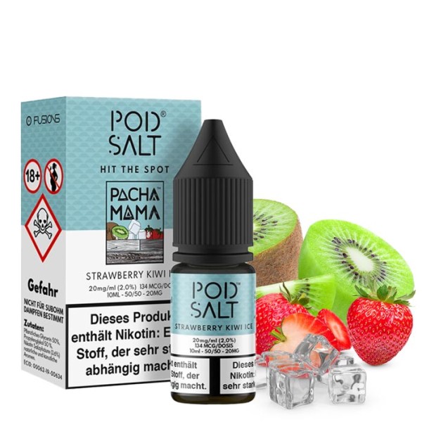 POD SALT FUSION - Strawberry Kiwi Ice Nikotinsalz